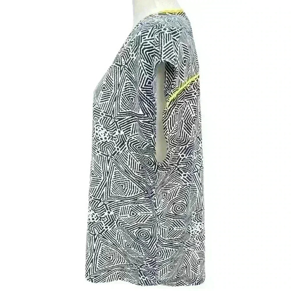 Bellatrix / Contrast Trim Print Faux Wrap Blouse - Picture 6 of 8